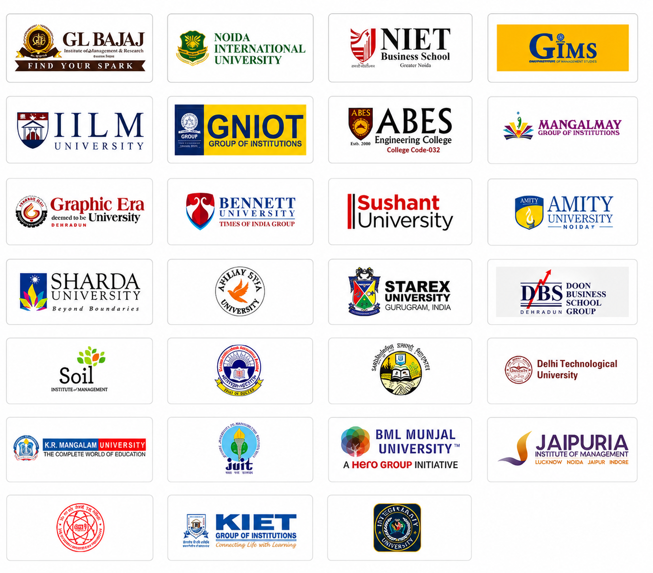 Universities available through Campus Direct