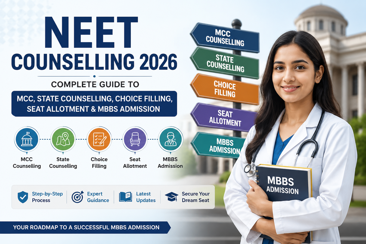 NEET Counselling 2026: Complete Guide to MCC, State Counselling, Choice Filling, Seat Allotment & MBBS Admission