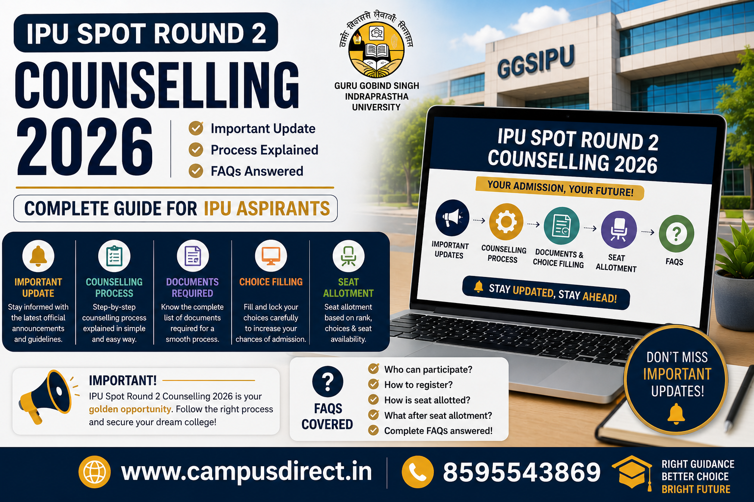 IPU Spot Round 2 Counselling 2026: Important Update, Process & FAQs