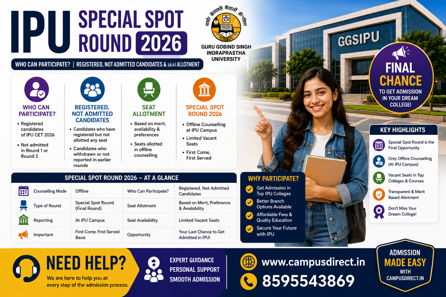 IPU Special Spot Round 2026: Who Can Participate? Registered, Not Admitted Candidates & Seat Allotment