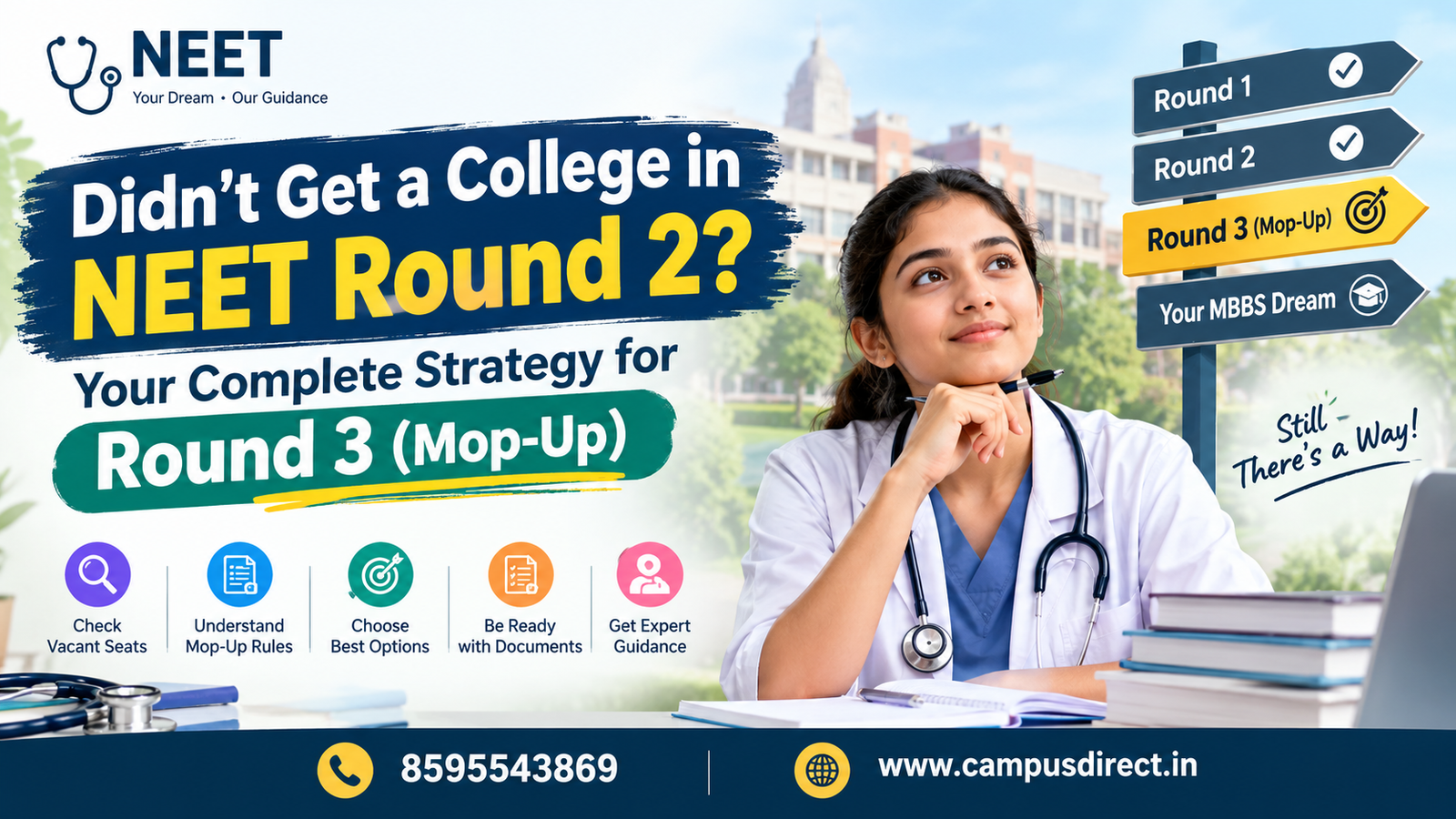 Didn't Get a College in NEET Round 2? Your Complete Strategy for Round 3 (Mop-Up)