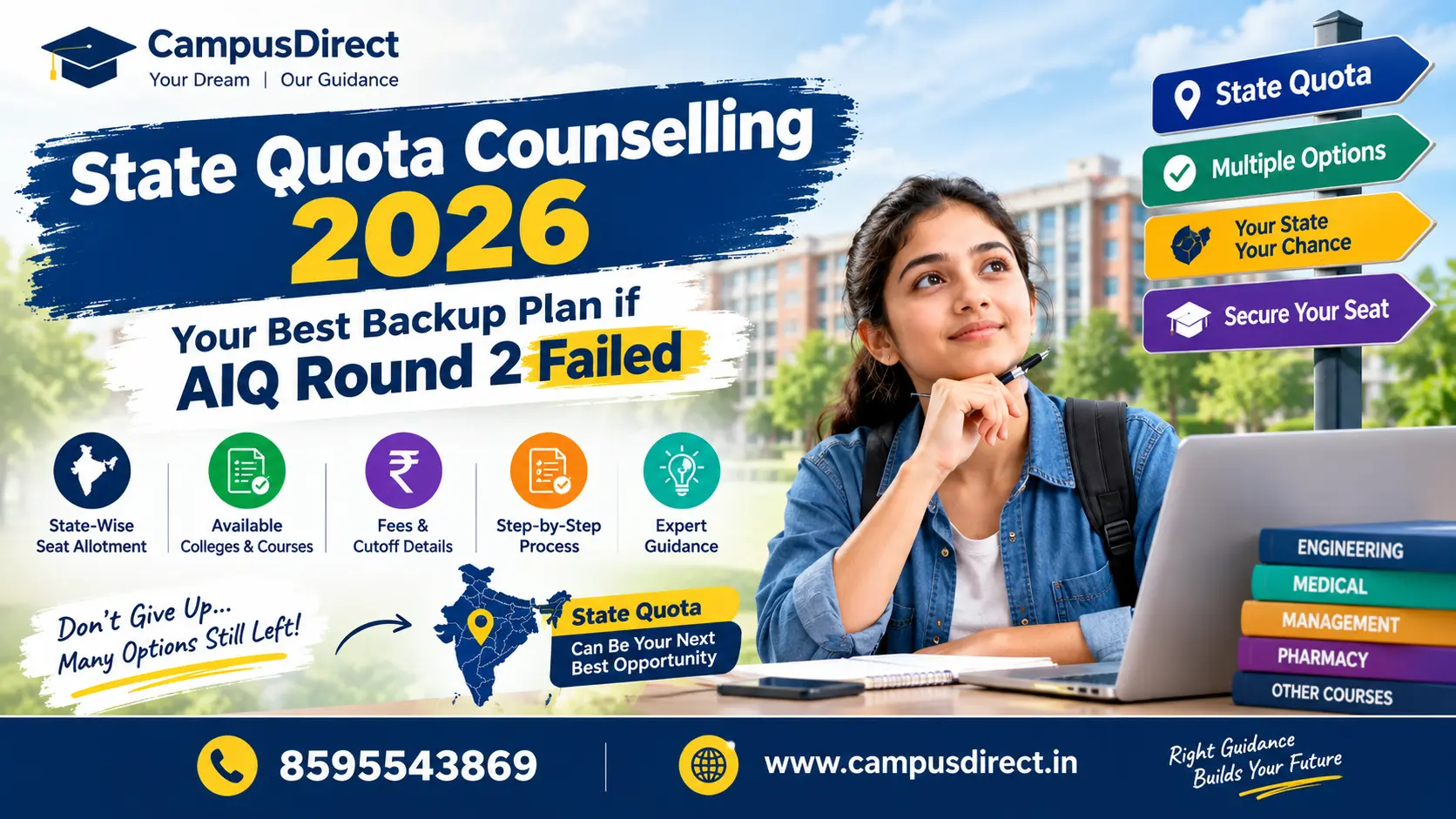 State Quota Counselling 2026: Your Best Backup Plan if AIQ Round 2 Failed