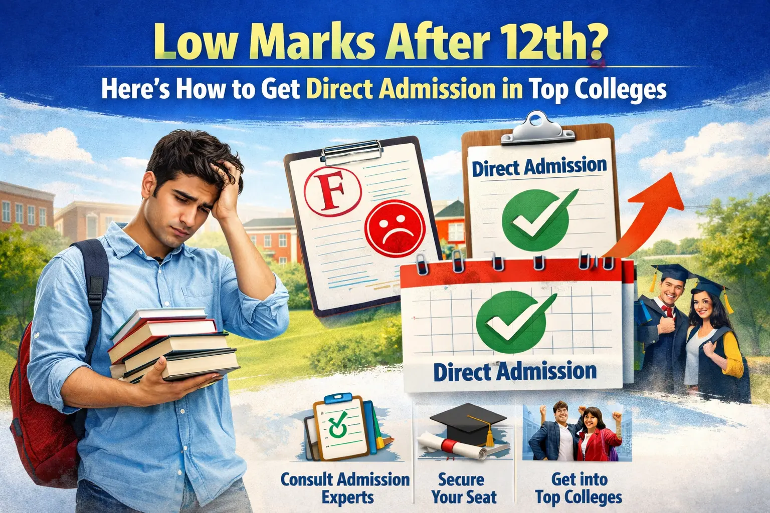 Low Marks After 12th? Here’s How to Get Direct Admission in Top Colleges