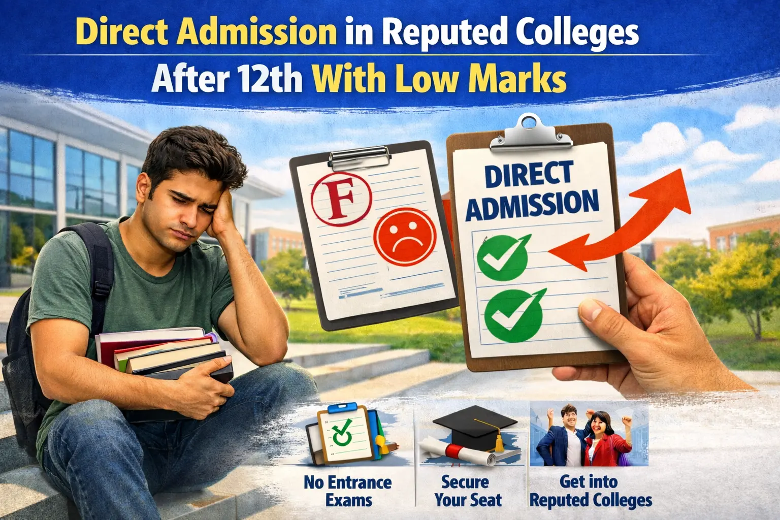 Direct Admission in Reputed Colleges After 12th With Low Marks