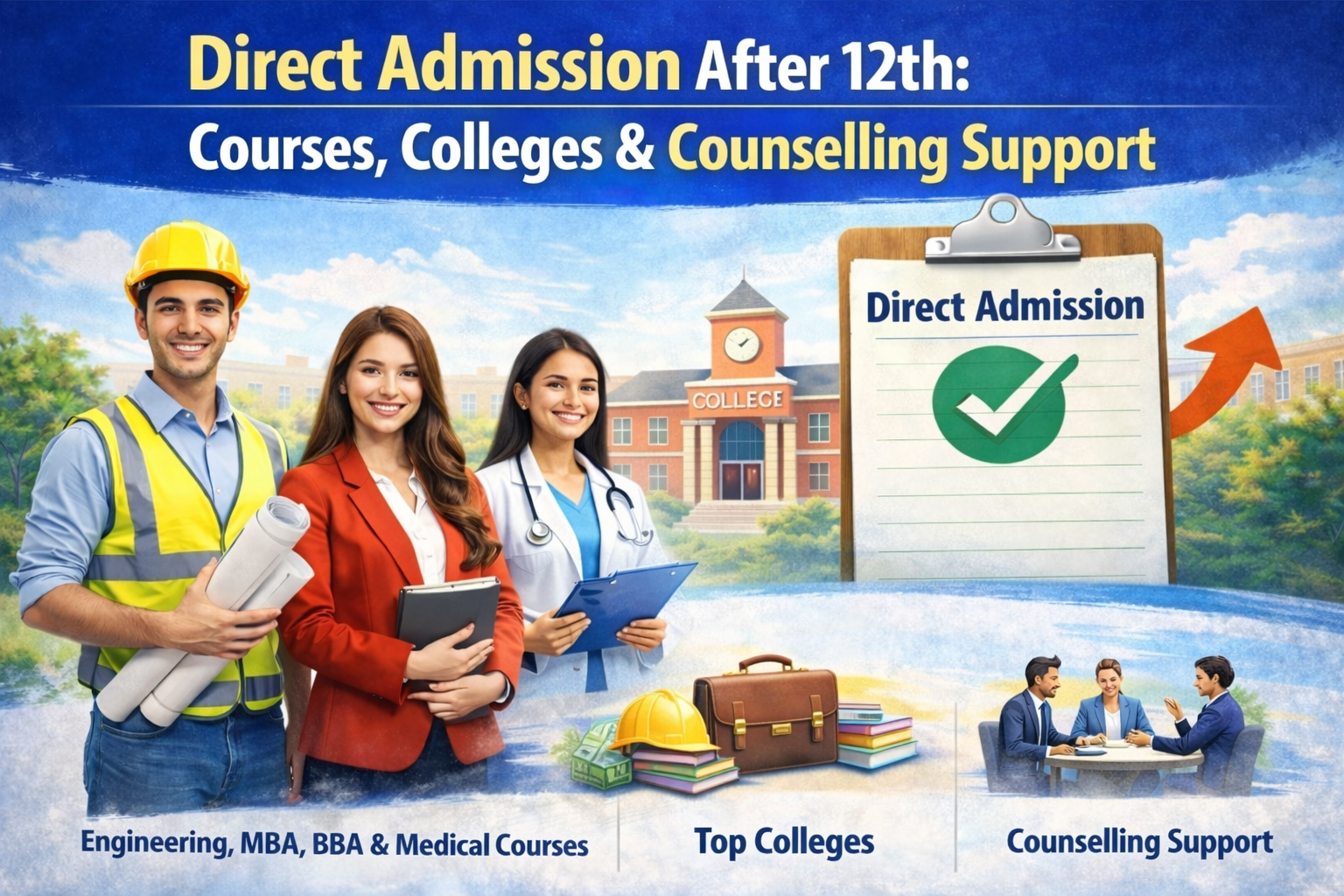 Direct Admission After 12th: Courses, Colleges & Counselling Support