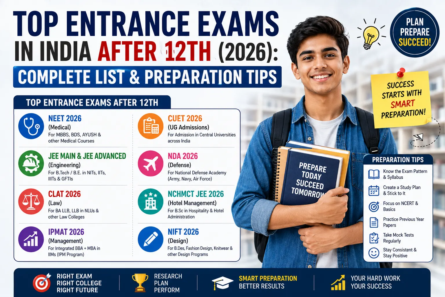 Top Entrance Exams in India After 12th (2026): Complete List & Preparation Tips
