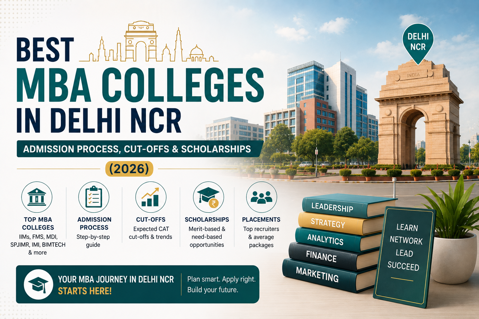 Best MBA Colleges in Delhi NCR: Admission Process, Cut-offs & Scholarships (2026)