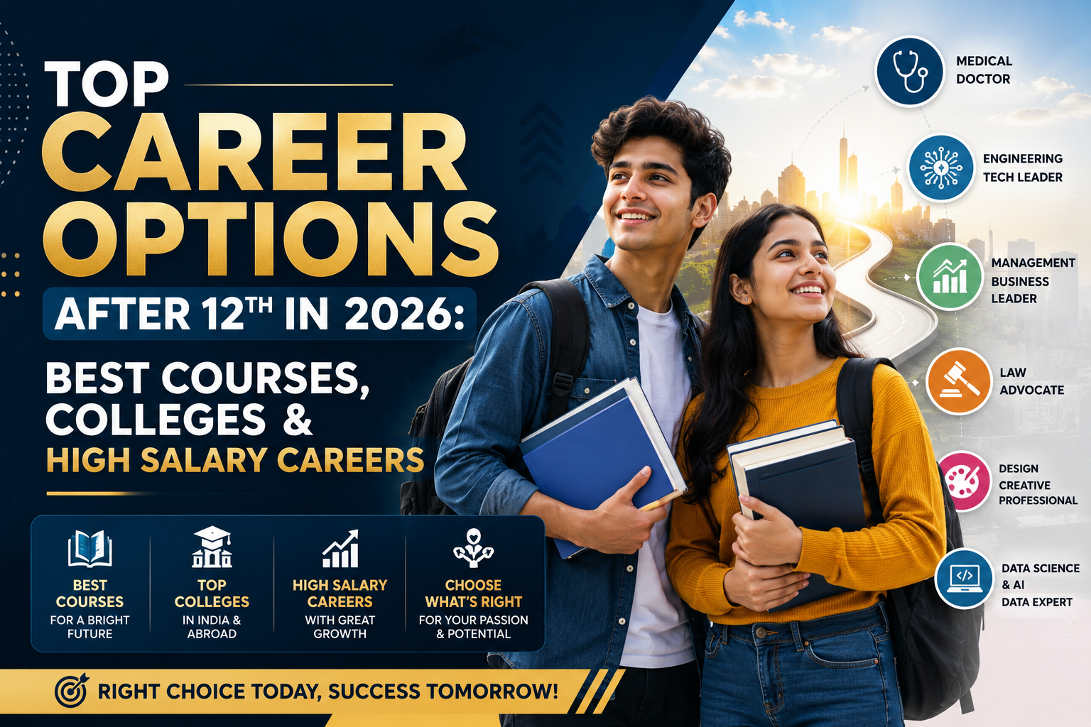 Top Career Options After 12th in 2026: Best Courses, Colleges & High Salary Careers