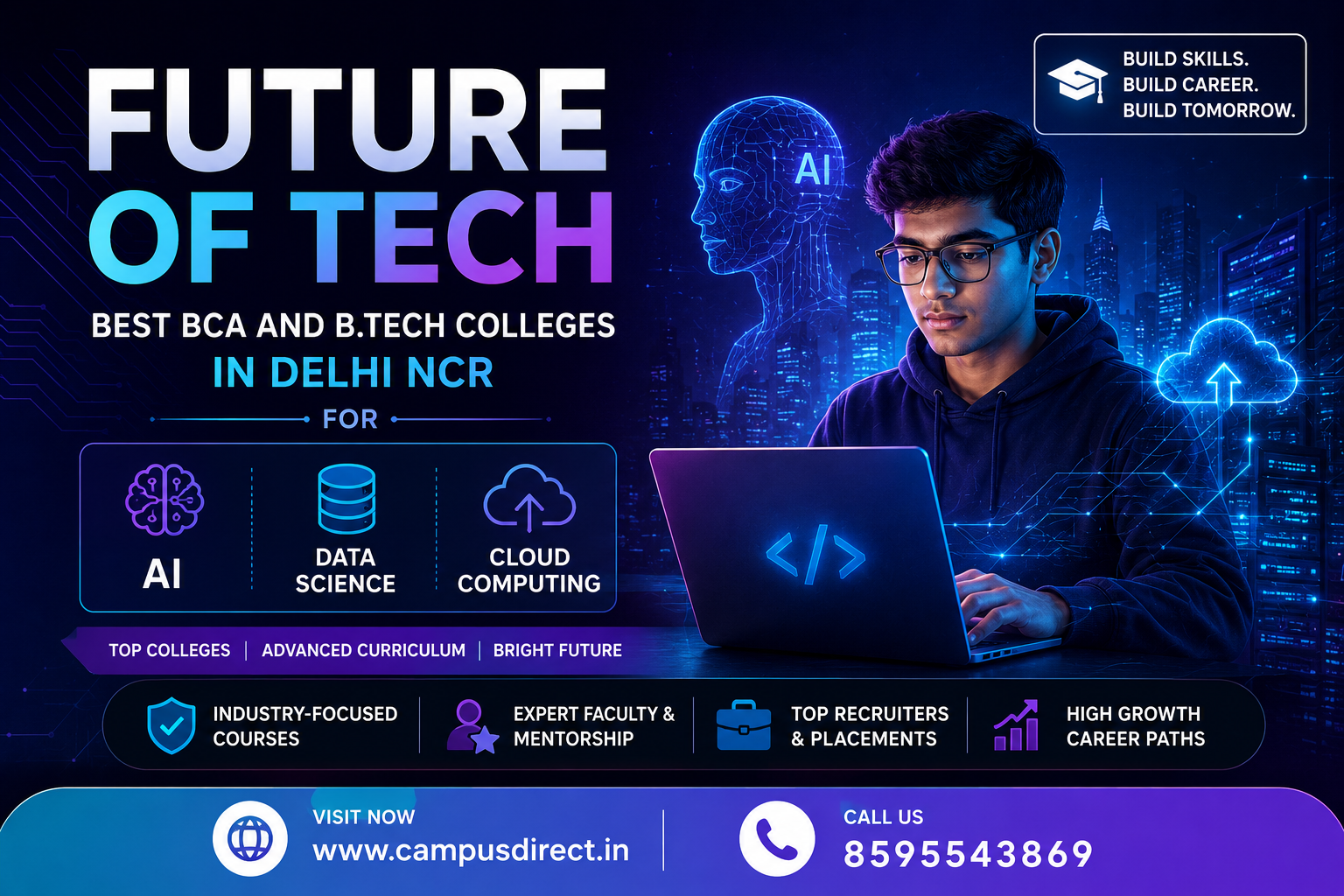 Future of Tech: Best BCA and B.Tech Colleges in Delhi NCR for AI, Data Science, and Cloud Computing