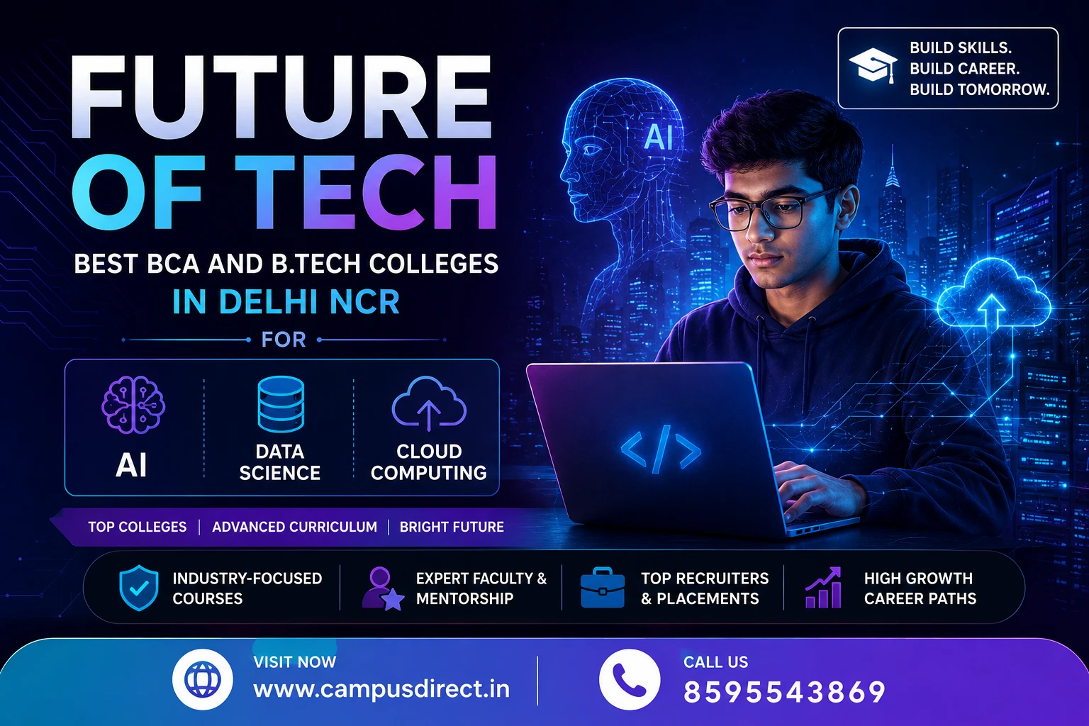 Future of Tech: Best BCA and B.Tech Colleges in Delhi NCR for AI, Data Science, and Cloud Computing