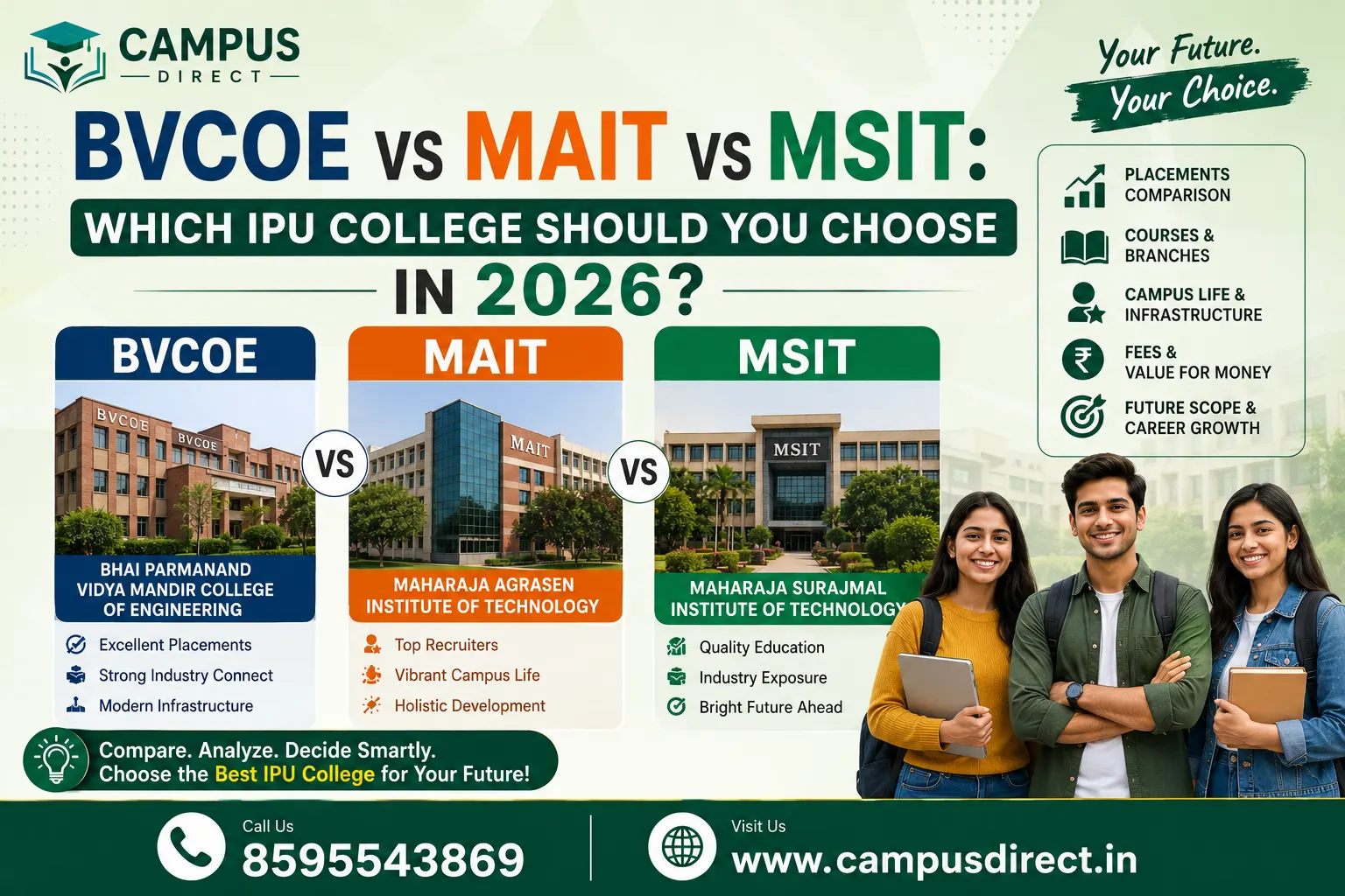 BVCOE vs MAIT vs MSIT: Which IPU College Should You Choose in 2026?