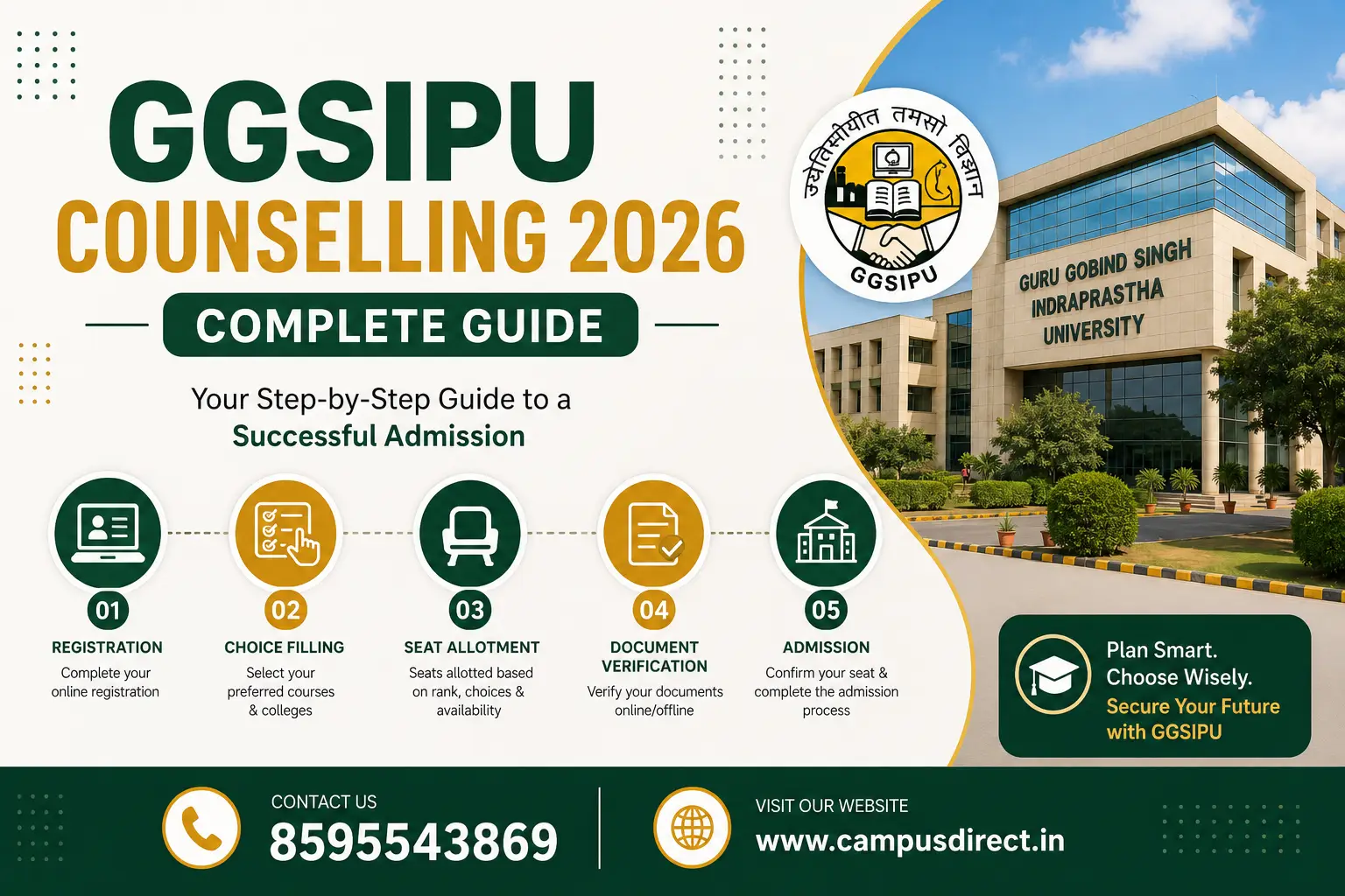 GGSIPU Counselling 2026: Complete Guide to Registration, Choice Filling, Seat Allotment and Admission