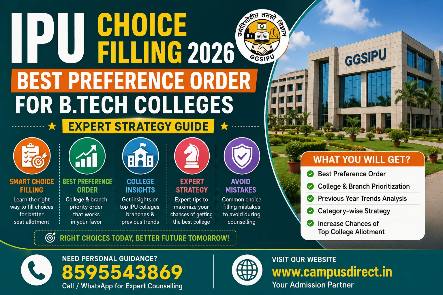 IPU Choice Filling 2026: Best Preference Order for B.Tech Colleges (Expert Strategy Guide)