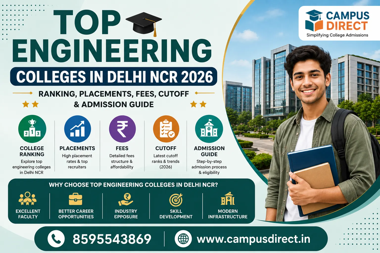 Top Engineering Colleges in Delhi NCR 2026: Ranking, Placements, Fees, Cutoff & Admission Guide