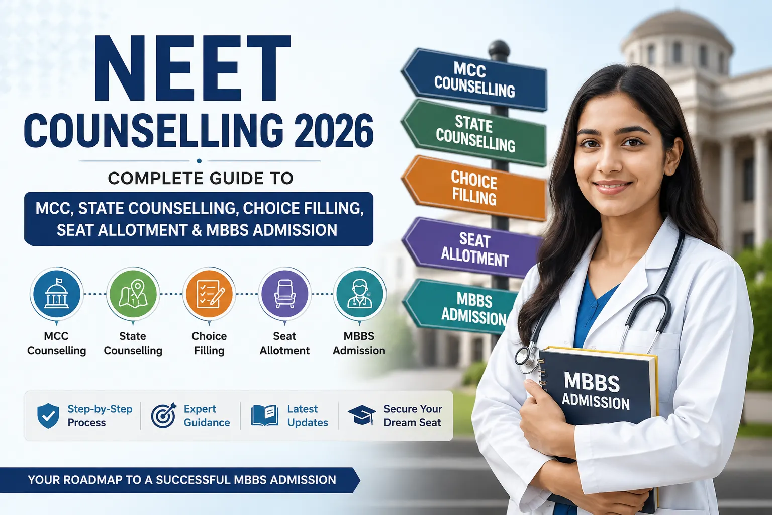 NEET Counselling 2026: Complete Guide to MCC, State Counselling, Choice Filling, Seat Allotment & MBBS Admission