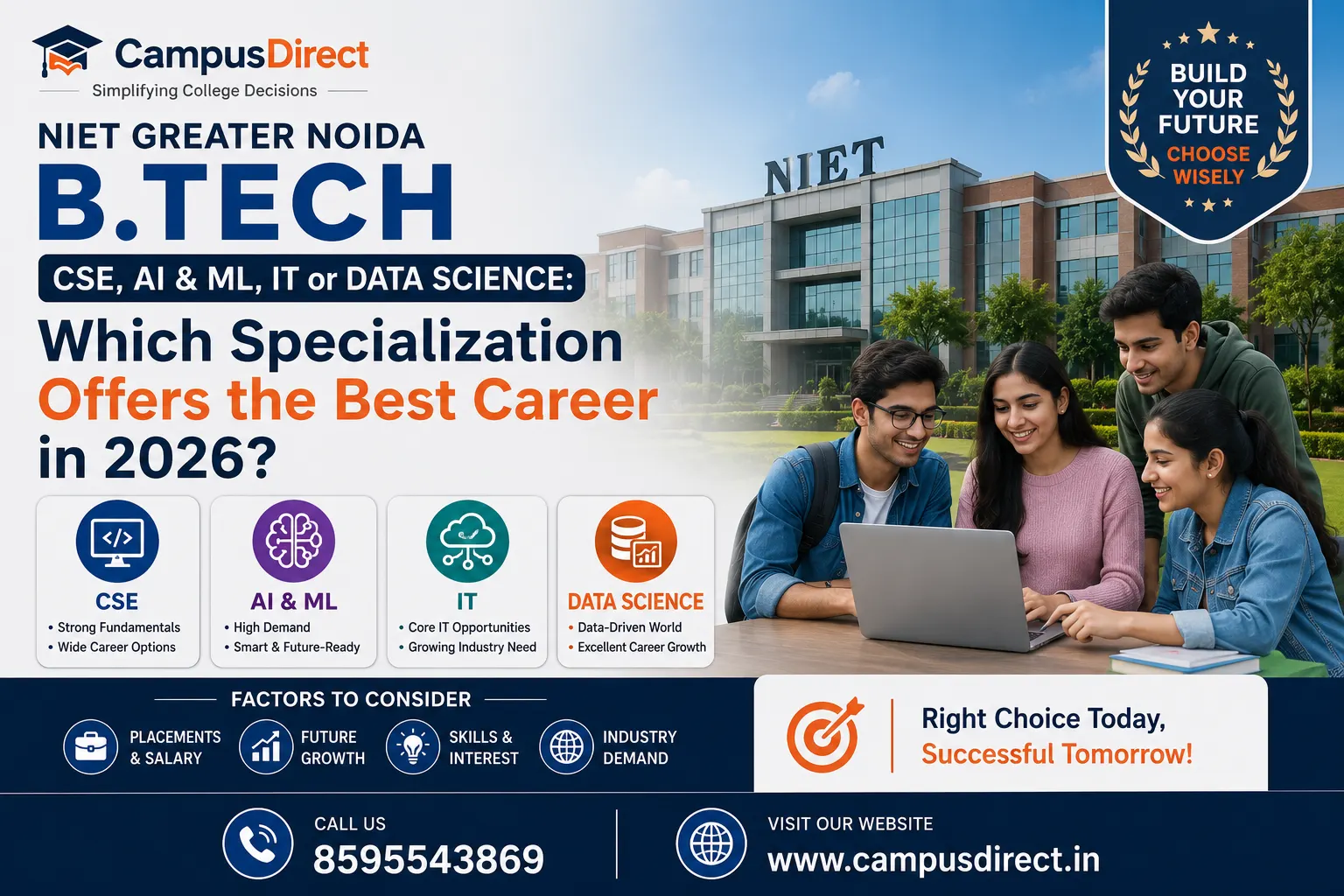 NIET Greater Noida B.Tech CSE, AI & ML, IT or Data Science: Which Specialization Offers the Best Career in 2026?