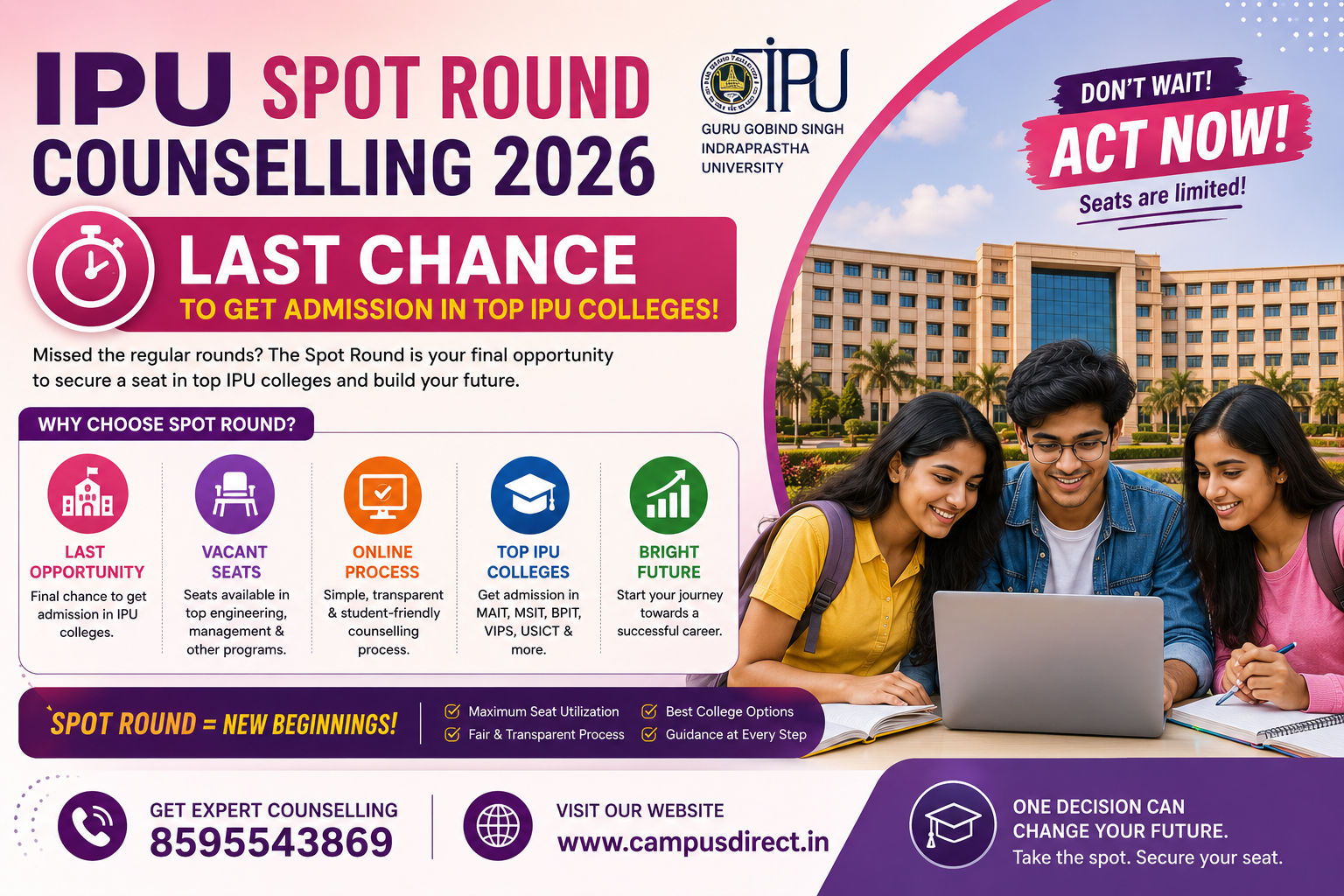 IPU Spot Round Counselling 2026: Last Chance to Get Admission in Top IPU Colleges