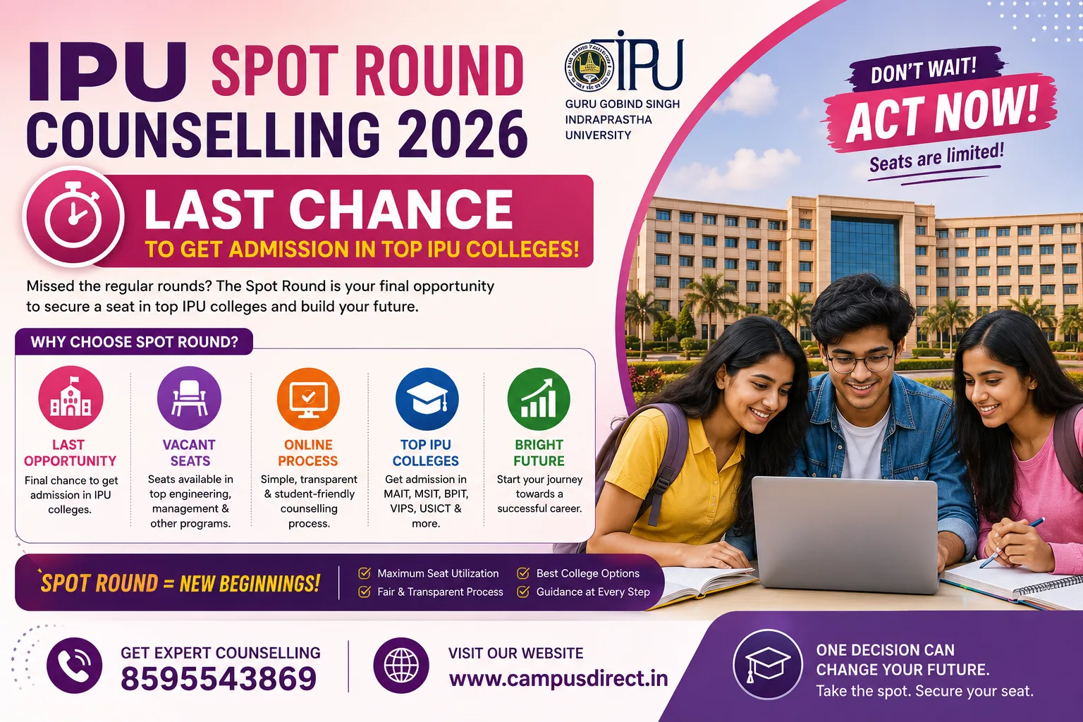 IPU Spot Round Counselling 2026: Last Chance to Get Admission in Top IPU Colleges