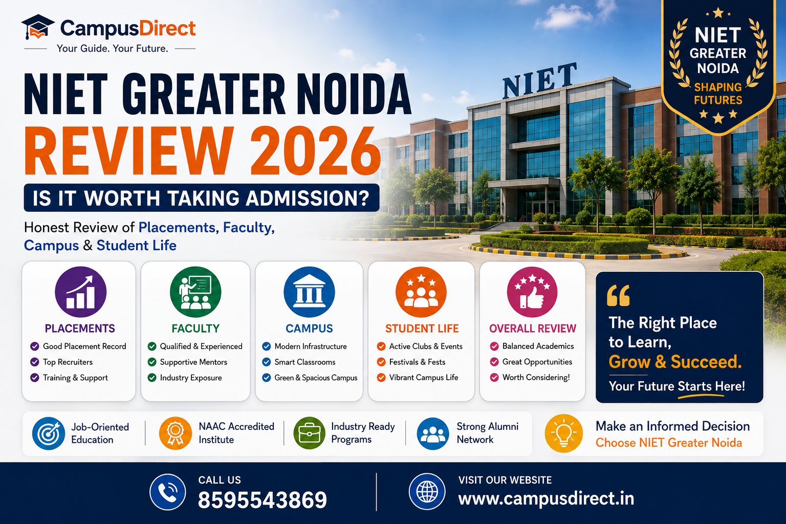 NIET Greater Noida Review 2026: Is It Worth Taking Admission? Honest Review of Placements, Faculty, Campus & Student Life