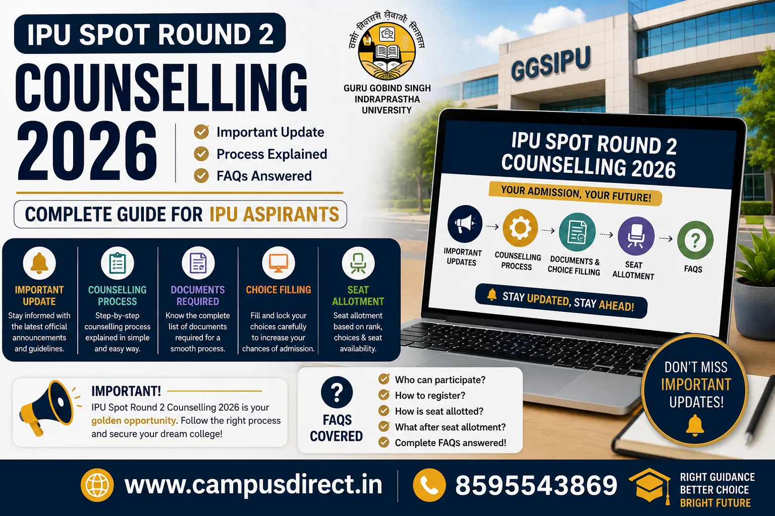 IPU Spot Round 2 Counselling 2026: Important Update, Process & FAQs