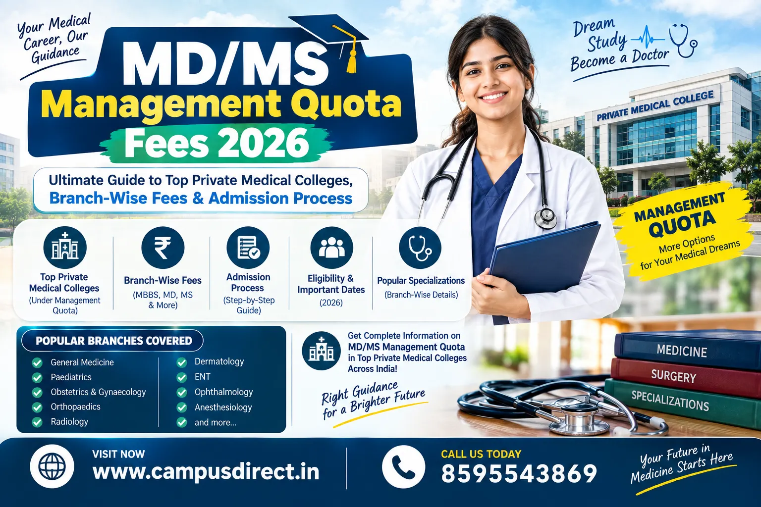 MD/MS Management Quota Fees 2026: Ultimate Guide to Top Private Medical Colleges, Branch-Wise Fees & Admission Process