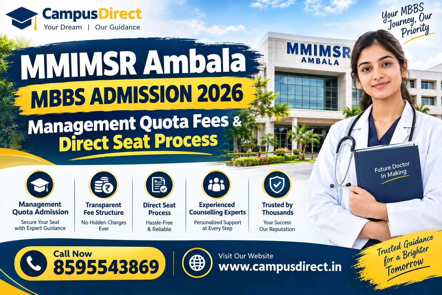 MMIMSR Ambala MBBS Admission 2026: Management Quota Fees & Direct Seat Process