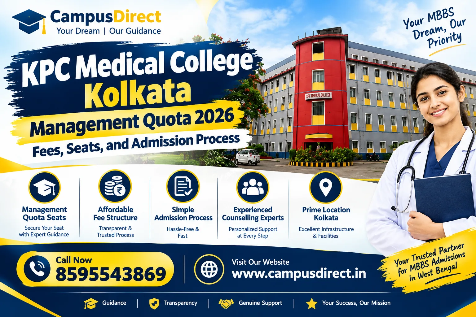 KPC Medical College Kolkata Management Quota 2026: Fees, Seats, and Admission Process